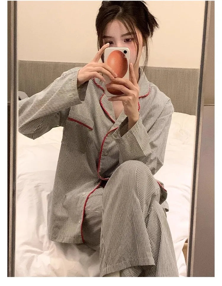 Women’s Soft Striped Pajama Set | Long Sleeve & Trousers