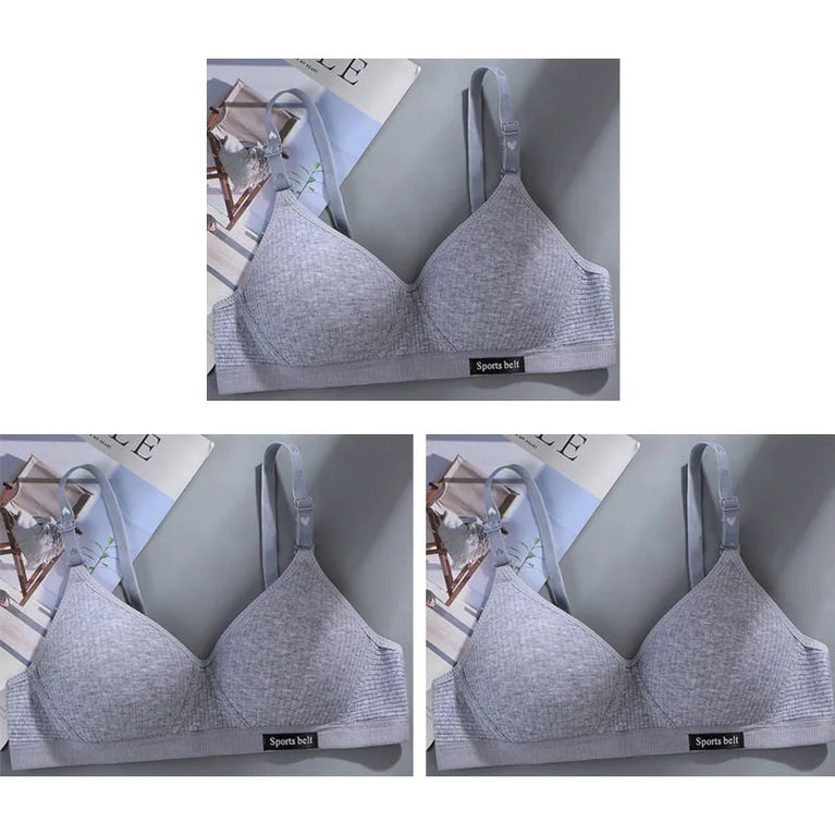 3-Piece Thin Teens Sport Seamless Training Bra Set – Soft & Skin-Friendly