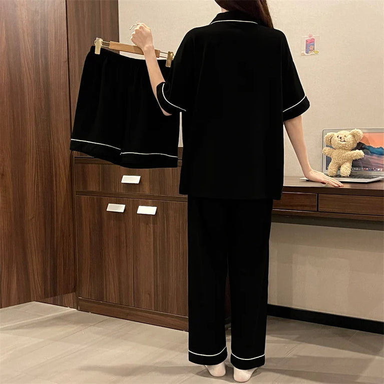 Unisex 3pc Cotton Home Clothes Set | Summer Casual Loungewear
