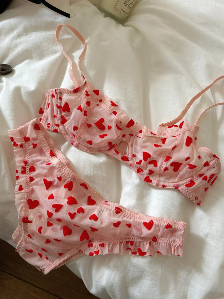 Geometric Lace Push Up Bra & Brief Set – Sexy Underwire Lingerie