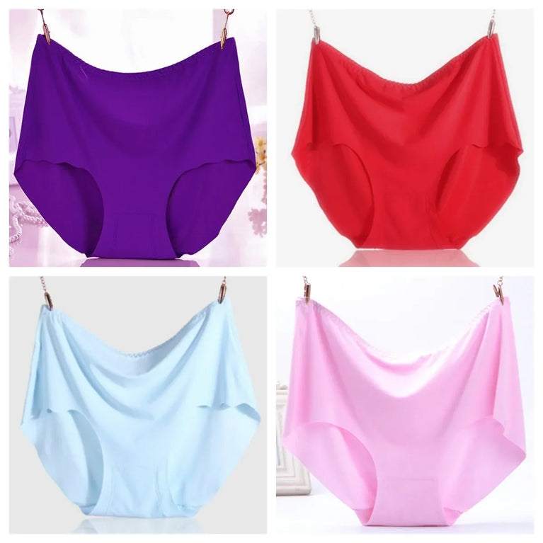 Ice Silk Plus Size Seamless Boyshorts (4-Pack) – Ultrathin Cooling Comfort