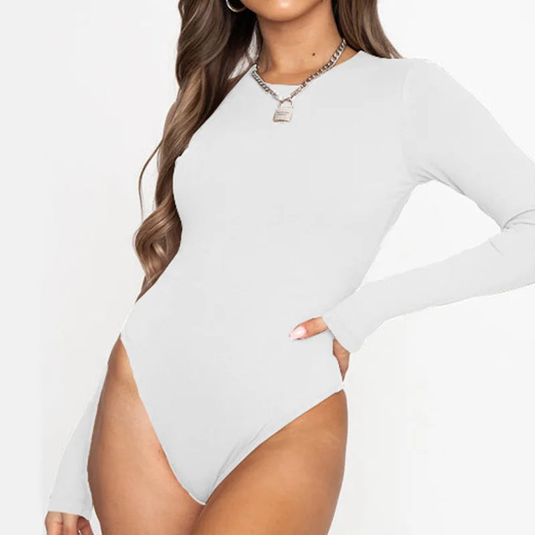 High-Stretch Long Sleeve Bodysuit | All-Season Bodycon Jumpsuit