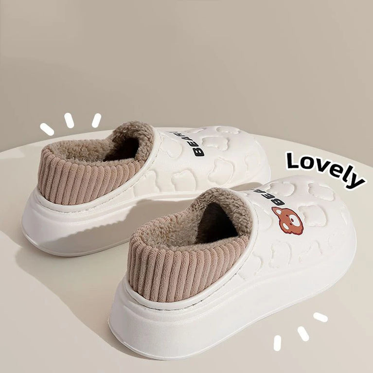 Waterproof Plush Winter Slippers | Warm Anti-Slip Home Shoes