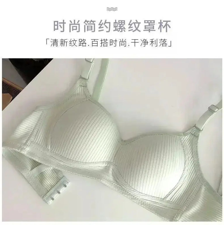 Seamless Cotton V-Neck Bralette | Wireless Summer Push-Up