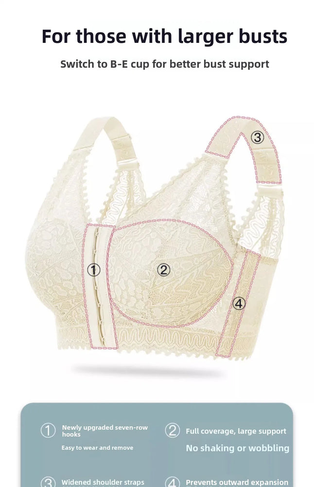 Lightweight Front-Buckle Bra | Anti-Sagging Full-Cup Support