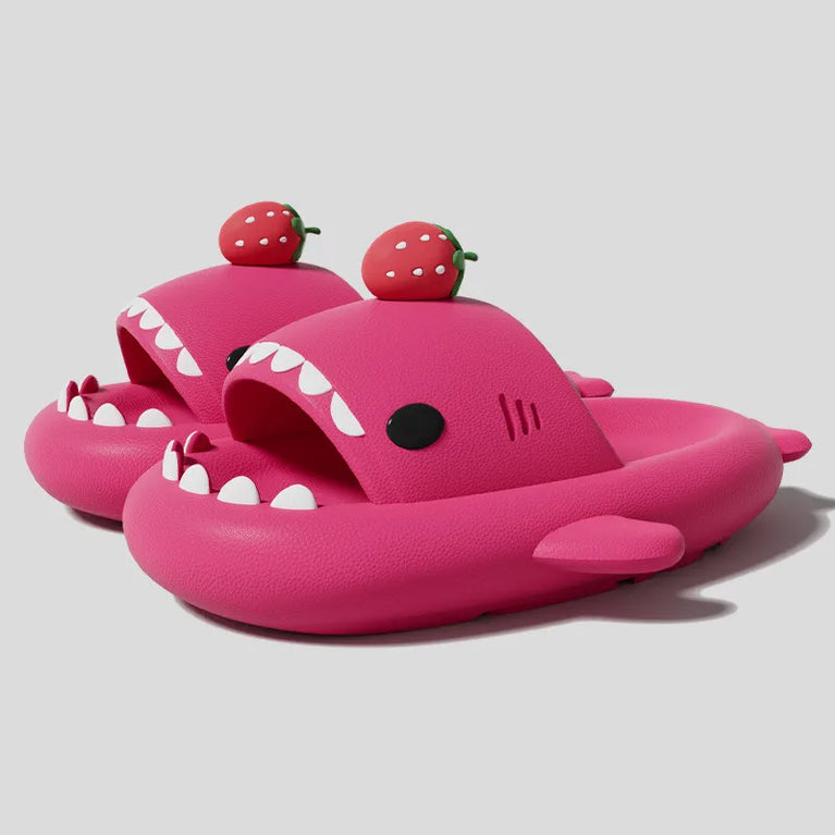 Glow-in-the-Dark Shark Slides | Thick Platform Summer Mules