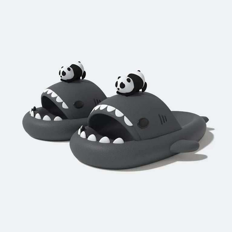 Glow-in-the-Dark Shark Slides | Thick Platform Summer Mules