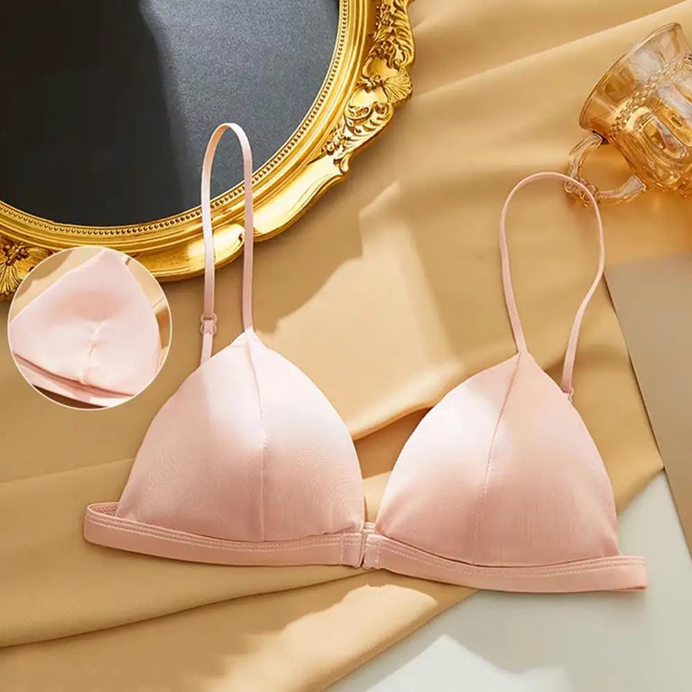 Sexy Triangle Cup Front-Buckle Bra | Seamless Summer Support