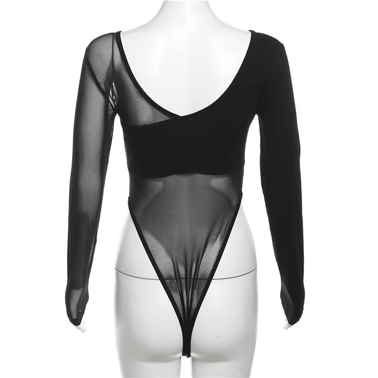 Long Sleeve Bodysuit | Sexy V-Neck Bodycon