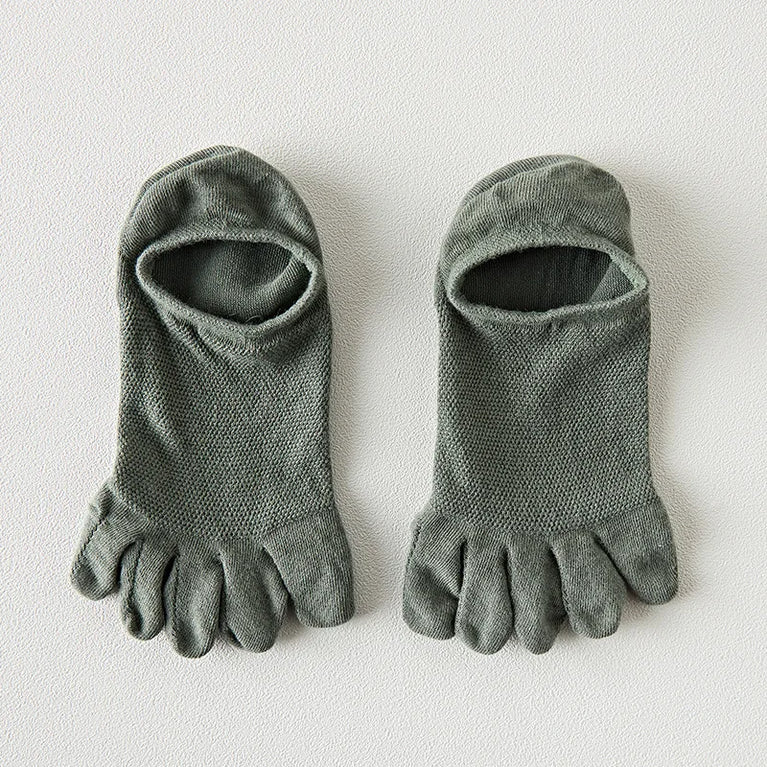 Women Cotton Five Toe Breathable Middle Tube Casual Socks
