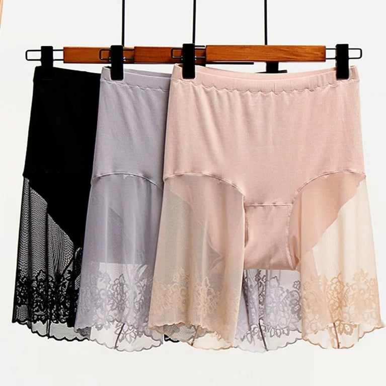 Plus Size Lace Safety Shorts | Anti-Chafing Under-Skirt Pants