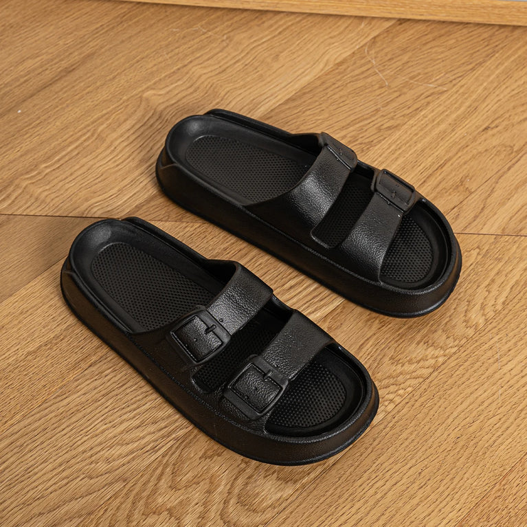 Thick-Soled Couple's Slides | Anti-Slip Soft-Sole Home Shoes