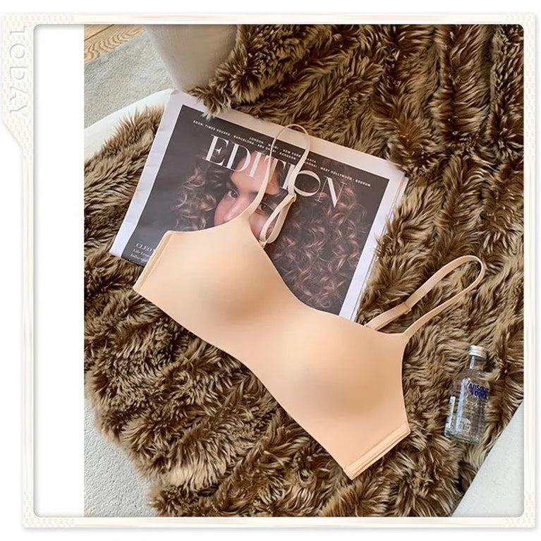 Seamless Half-Cup Bra – Wireless Lift & Convertible Support