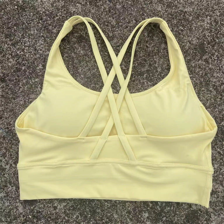 High-Support Cross-Strap Sports Bra | Professional Yoga Vest