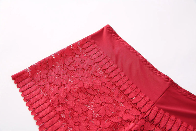 High-Waist Lace Briefs | Hollow Print Summer Shapewear