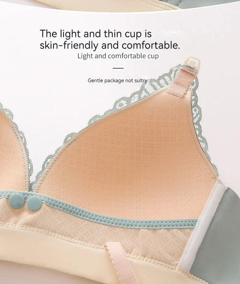 Dual-Closure Nursing Bra – Organic Cotton & Wireless Support