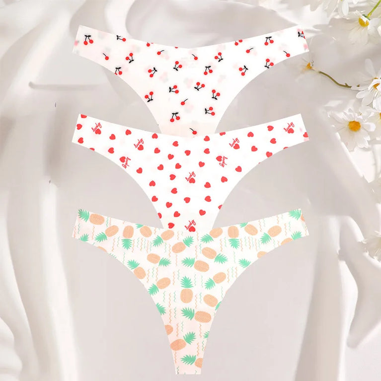 3-Pcs Sexy Colorful G-String Set – Seamless Low-Rise Bikini Thongs for Women (S-XL)