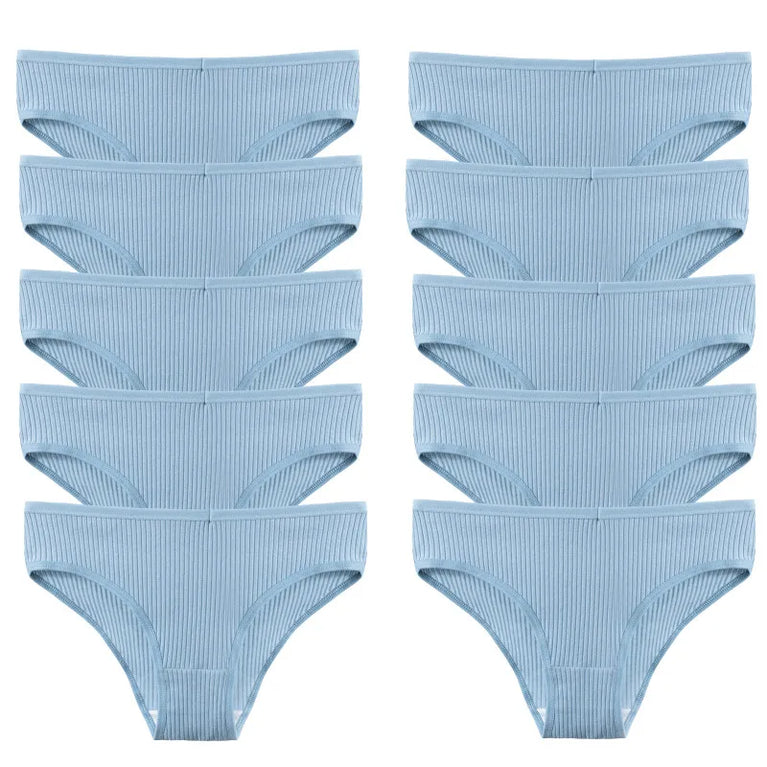 10pc Soft Cotton Briefs | Sexy Breathable Low-Waist Set