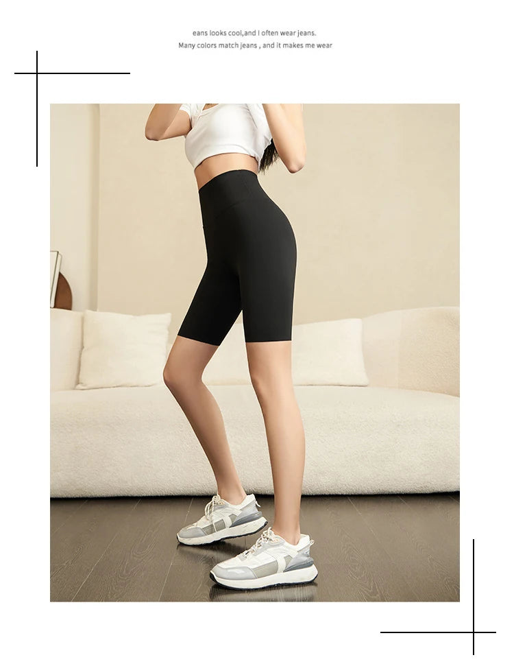 Summer Shark Biker Shorts | High-Waist Performance Knee Leggings
