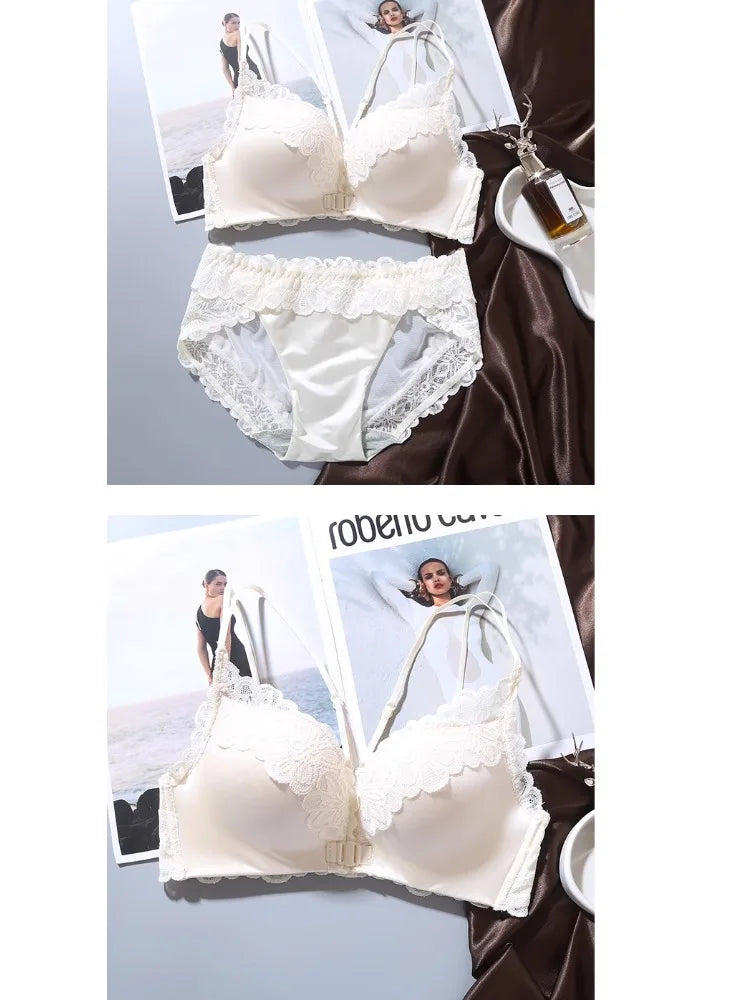 Leopard Print Bra Set | Wireless Push-Up Lingerie