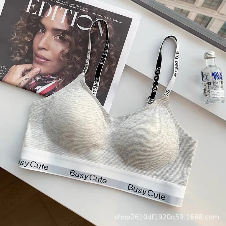 Seamless Deep V Cotton Bra – Wireless Everyday Comfort