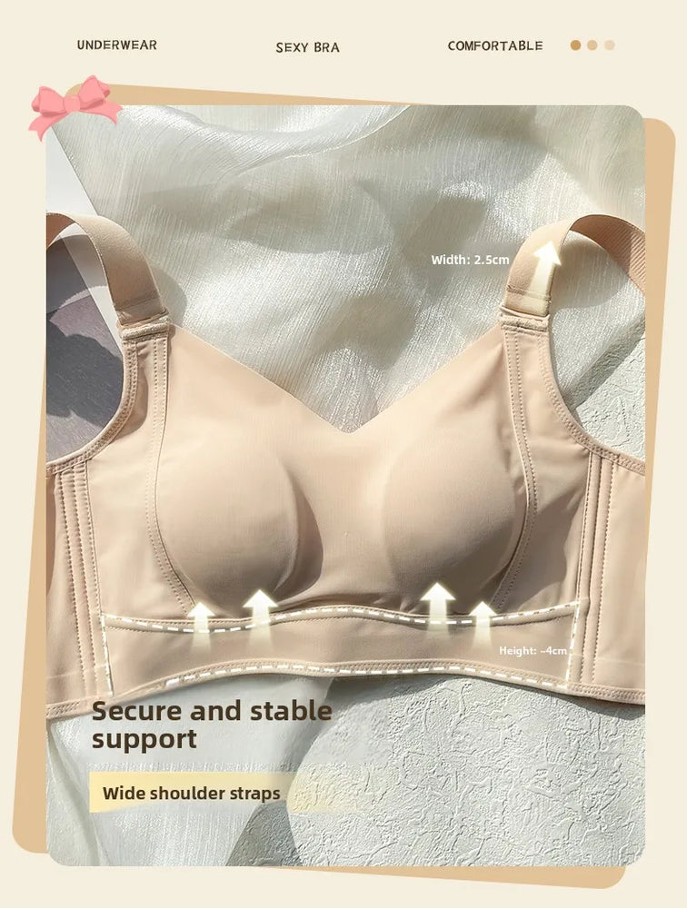 Ultra-Thin Wireless Full-Cup Bra | Sporty V-Neck Summer Fit