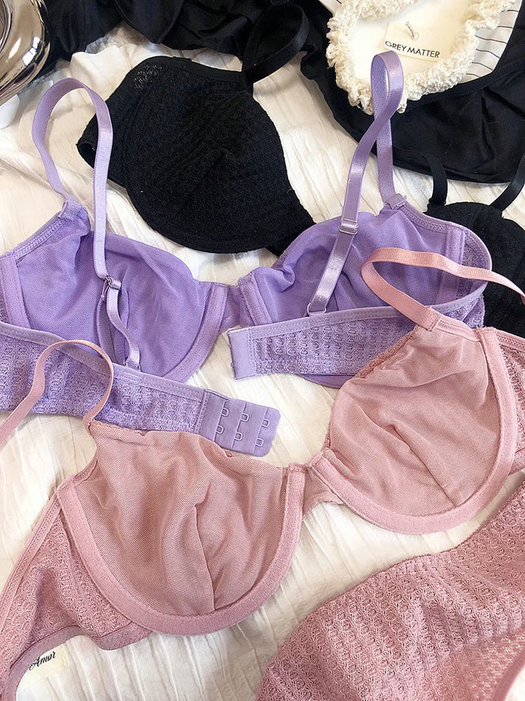Plunge Push Up Wire-Free Bra & Brief Set – Seamless Sexy Lingerie