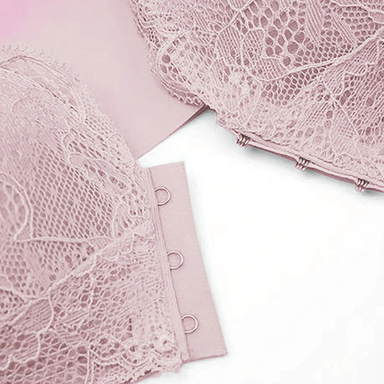 Lace Front-Buckle Vest Bra – Seamless Wireless "Gather" Support
