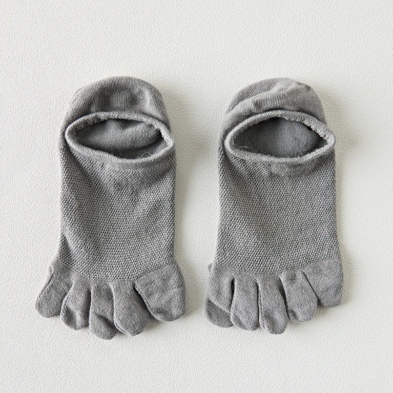 Women Cotton Five Toe Breathable Middle Tube Casual Socks