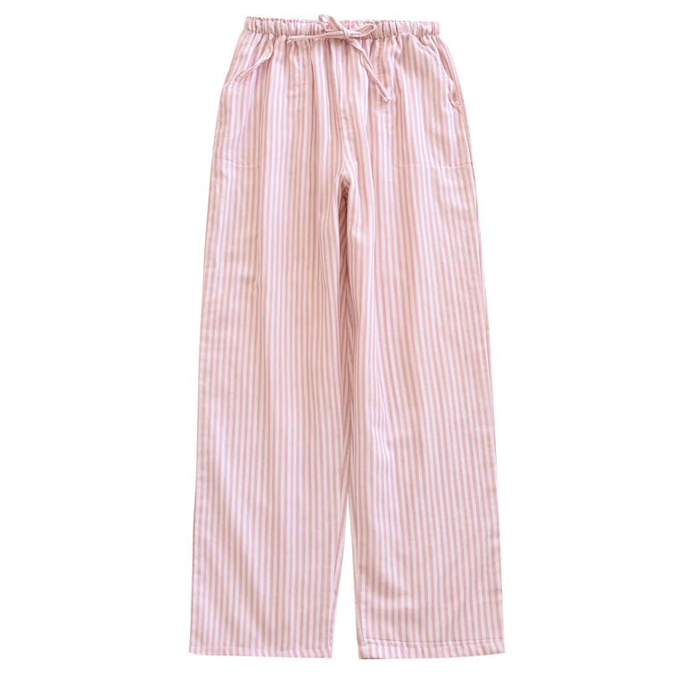 Cotton Gauze Pants | Striped Home Trousers