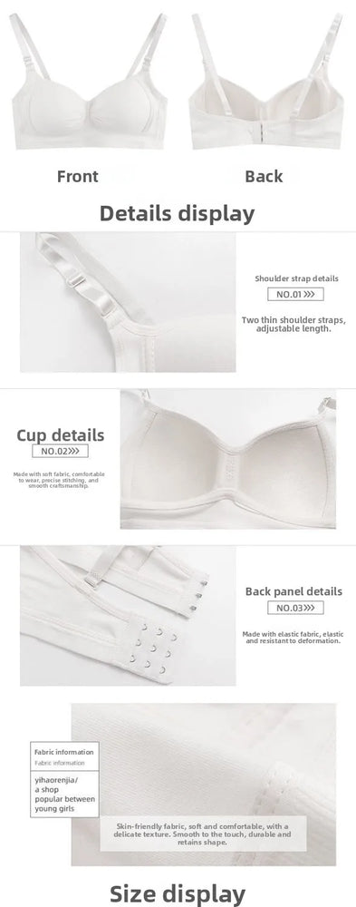 Pure Cotton Wireless V-Neck Bra | Anti-Sagging Comfort