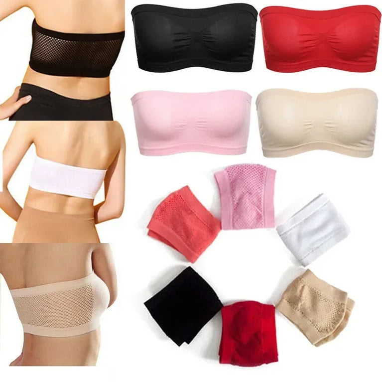 Breathable Mesh Tube Bra | Seamless Strapless Bandeau Top