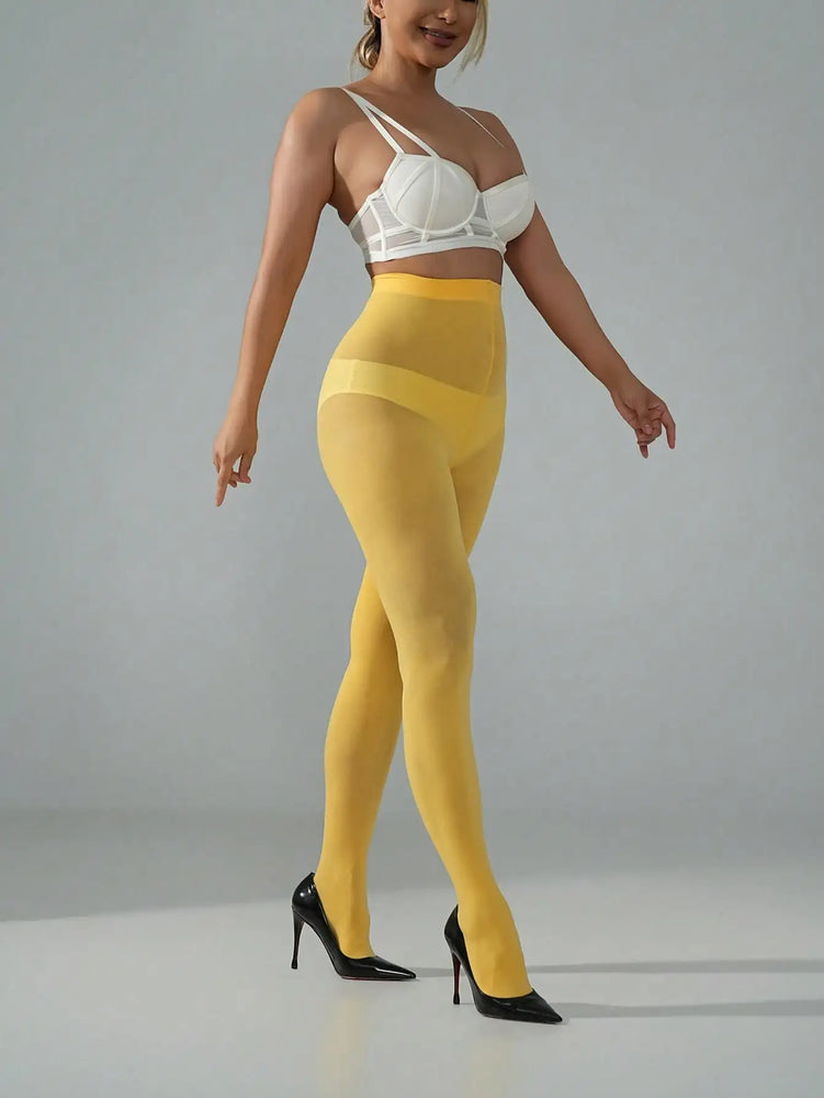 80D Opaque Stretch Plus Size Nylon Tights for Women Multi Color