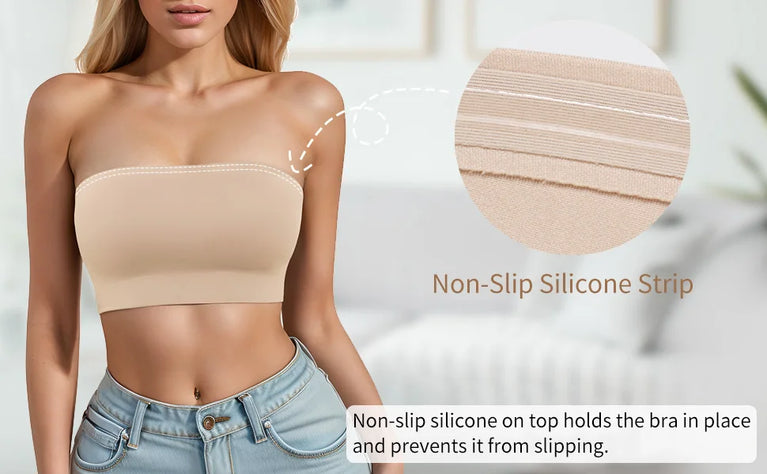 Seamless Non-Slip Tube Top Bra | Strapless Invisible Support