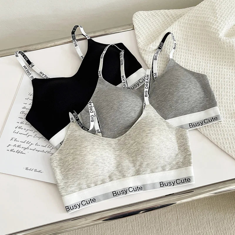 Seamless Deep V Cotton Bra – Wireless Everyday Comfort