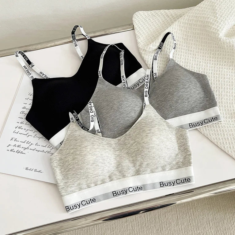Seamless Deep V Cotton Bra – Wireless Everyday Comfort