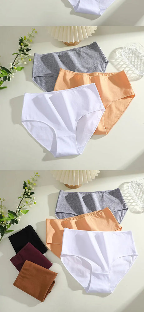 Comfort Cotton Panties (4-Pack) – Mid-Rise Seamless Breathable Briefs