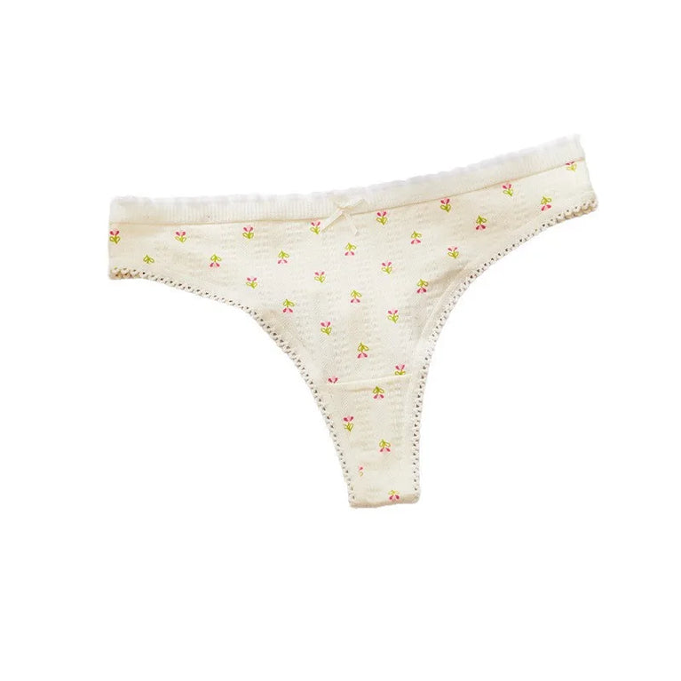 Cute Print Cotton Thongs | Soft Sexy Summer Tangas