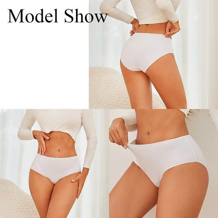 Comfort Cotton Panties (4-Pack) – Mid-Rise Seamless Breathable Briefs