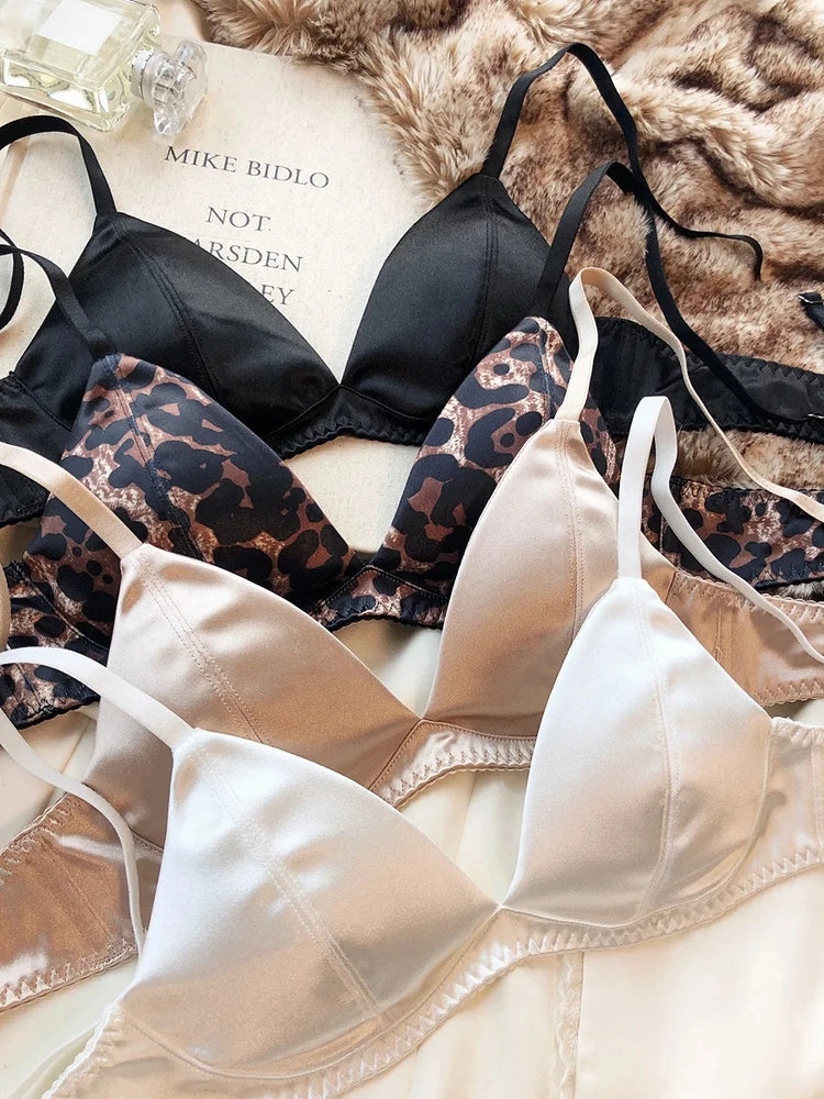 Leopard Print Push Up Bra & Brief Set – Sexy Wire-Free Lingerie