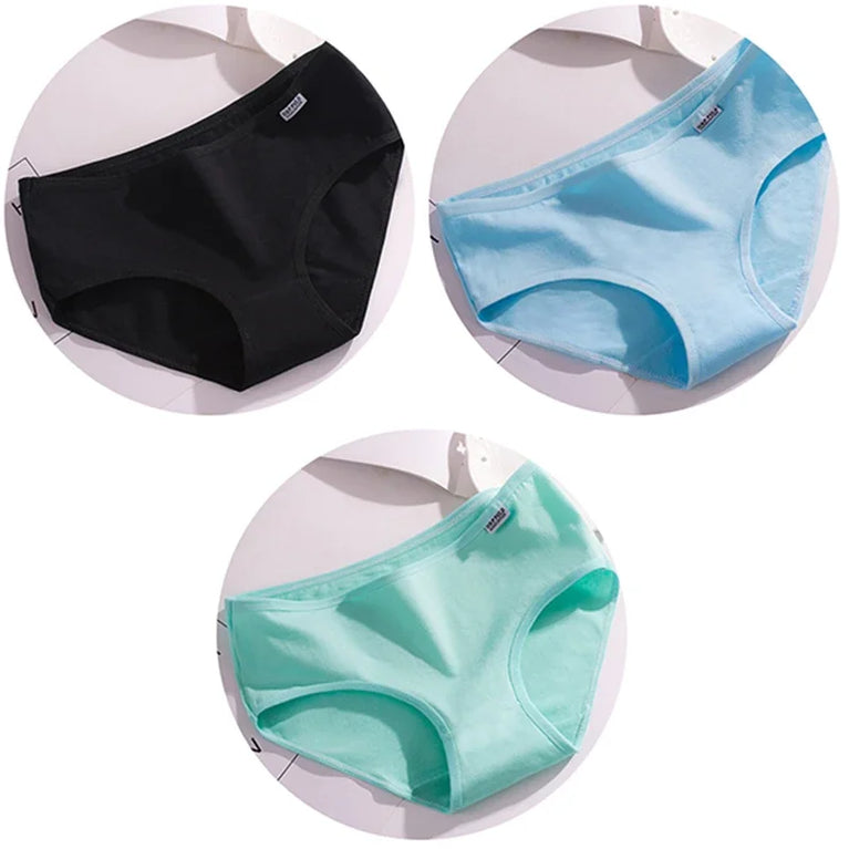 3pc Mid-Rise Cotton Briefs | Breathable Plus Size Comfort Set