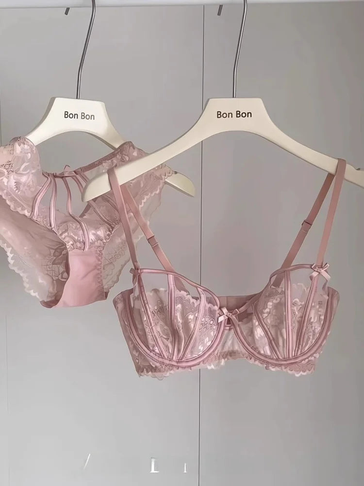 French Floral Lace Bra Set | Ultra-Thin Underwire Minimiser
