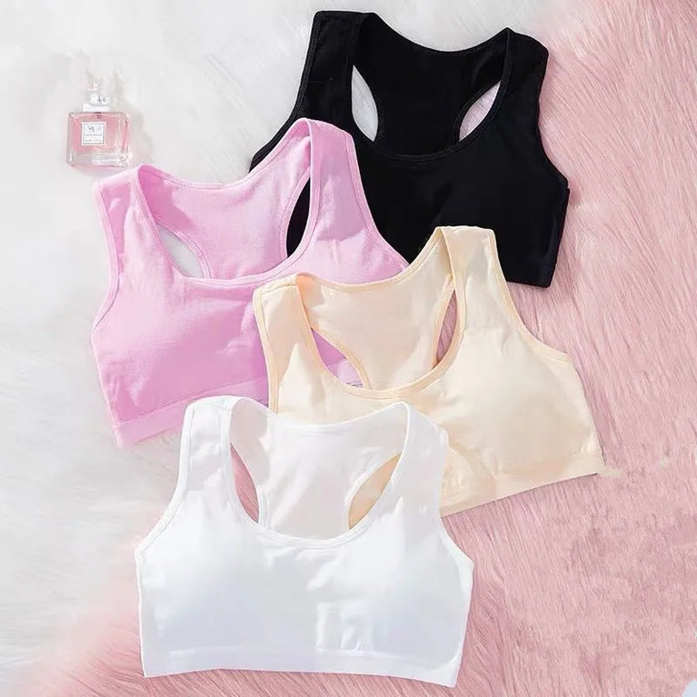Girls' Anti-Peeping Sport Training Bra | Soft Cotton Underwear