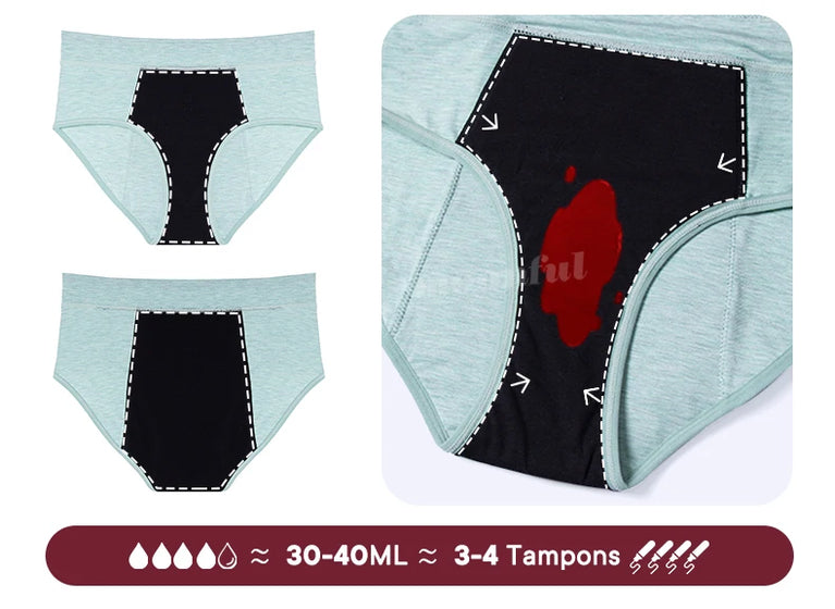 High-Waist Super Absorbent Period Underwear – Heavy-Overnight Protection