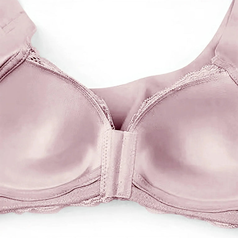 Lace Front-Buckle Vest Bra – Seamless Wireless "Gather" Support