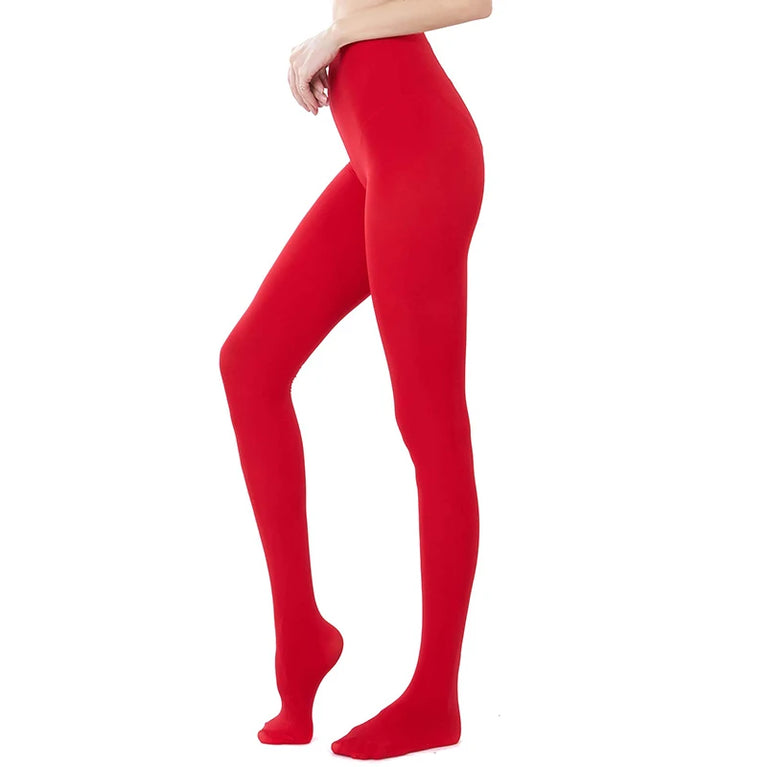 Plus Size Velvet Tights | High-Elasticity Candy Color Pantyhose