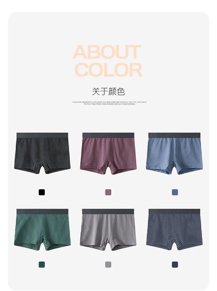 Striped Cotton Boyshorts (3-Pack) – Mid-Rise Breathable Seamless Underwear