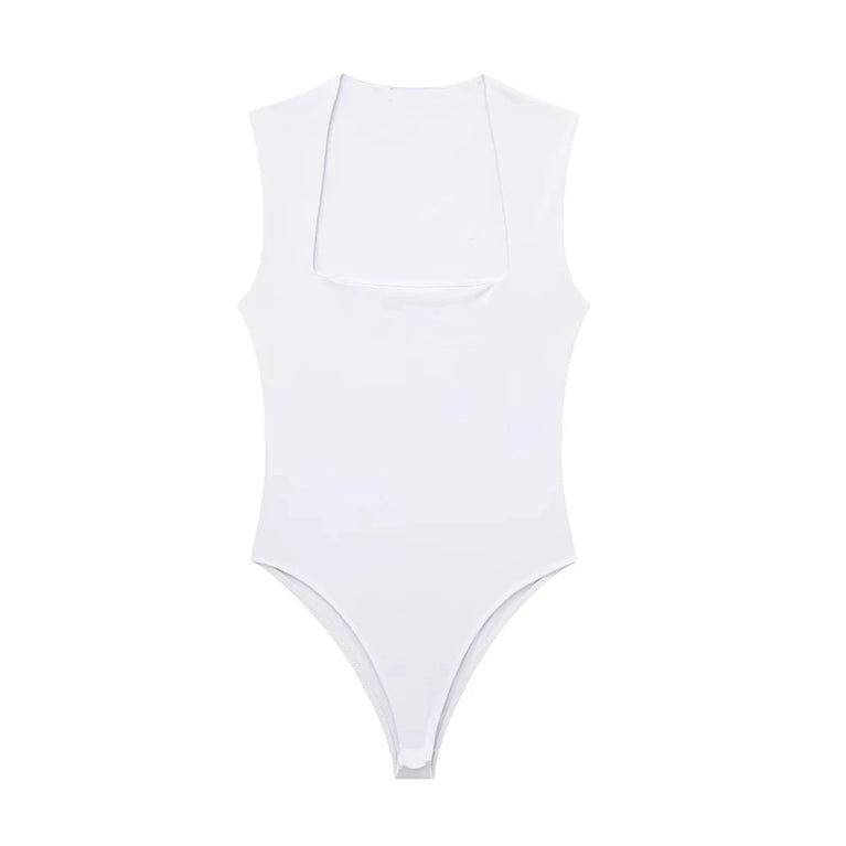 Square Neck Sleeveless Bodysuit | Sexy Fashion Skinny Playsuit