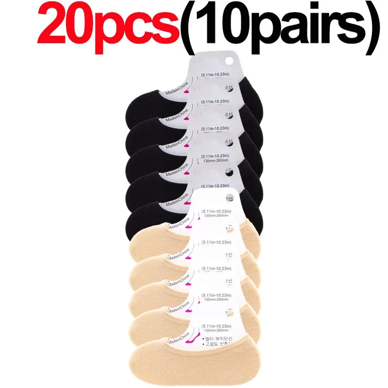 10-Pack Invisible Boat Socks | Ultra-Thin Summer Liner Set