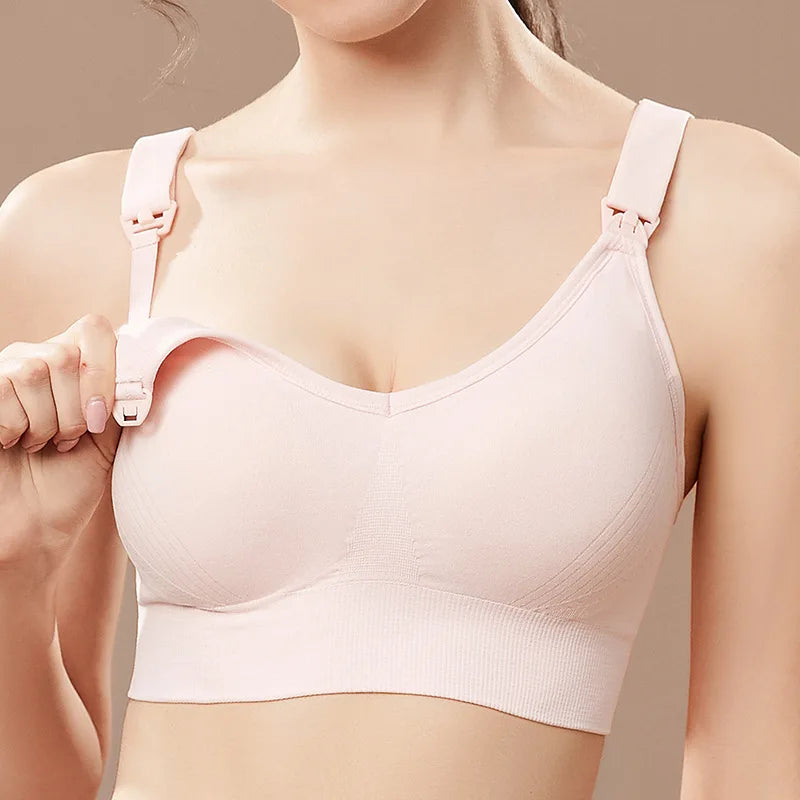 Seamless Maternity Nursing Bra – Wireless Push-Up Comfort